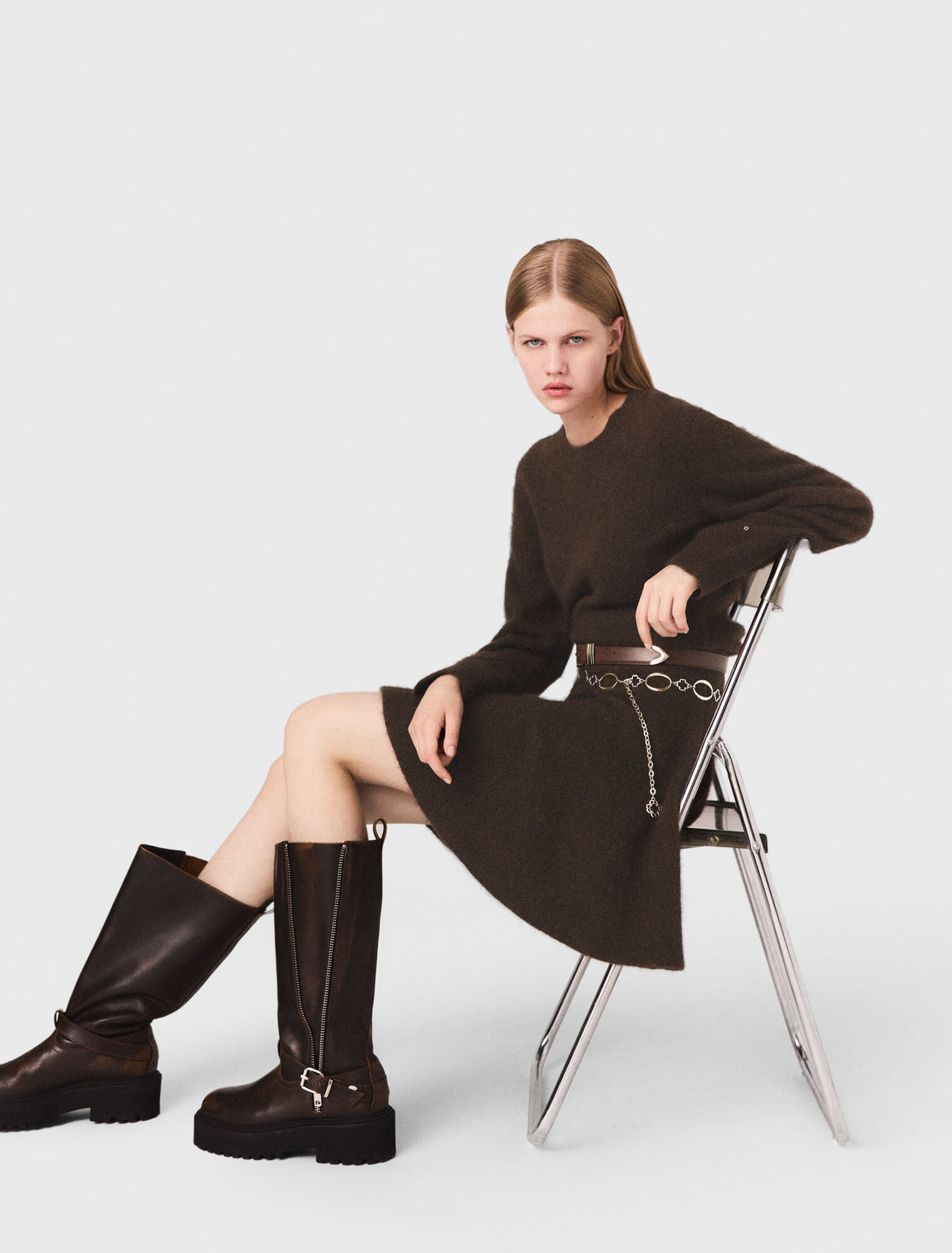 Short yak blend dress