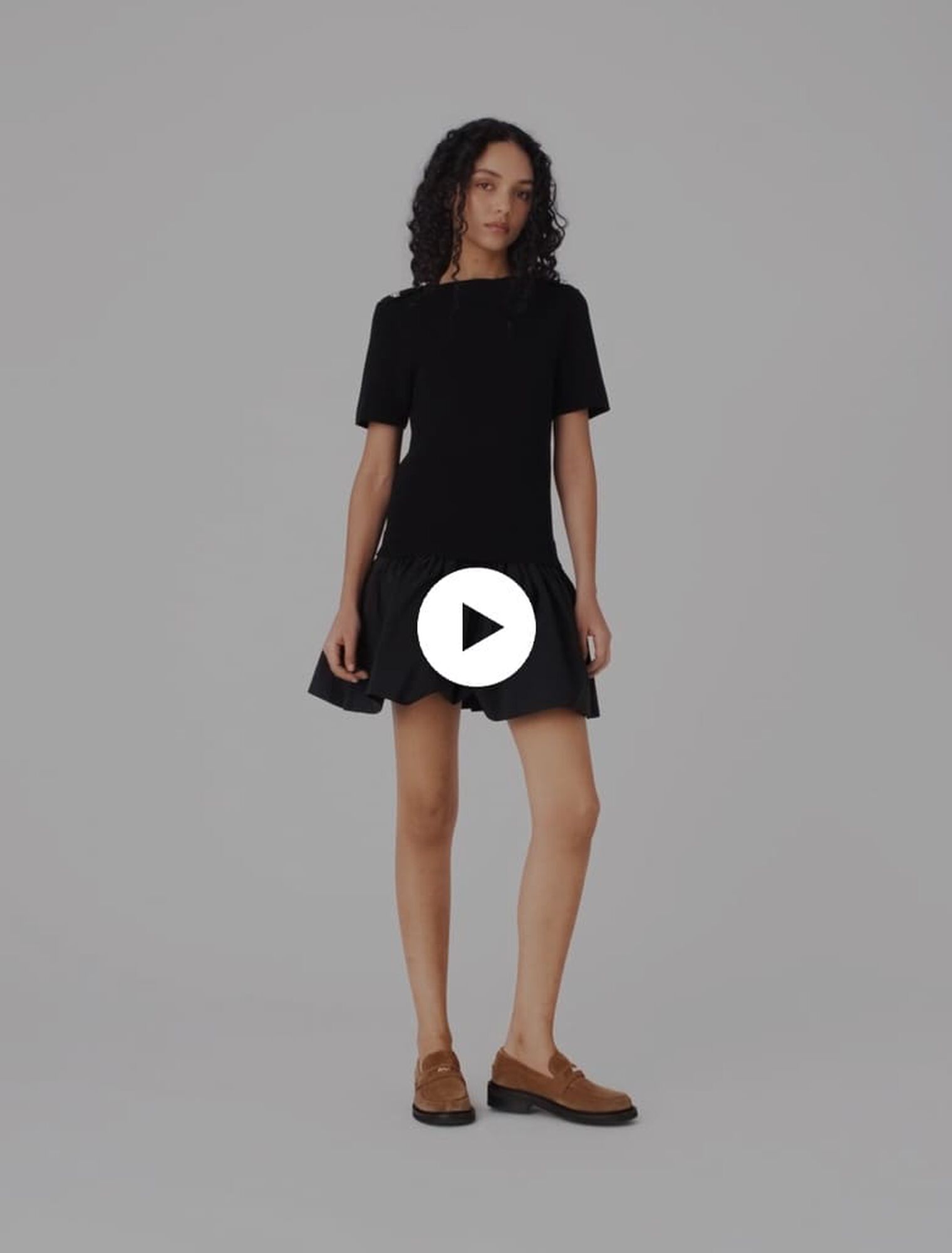 Short knit and taffeta dress