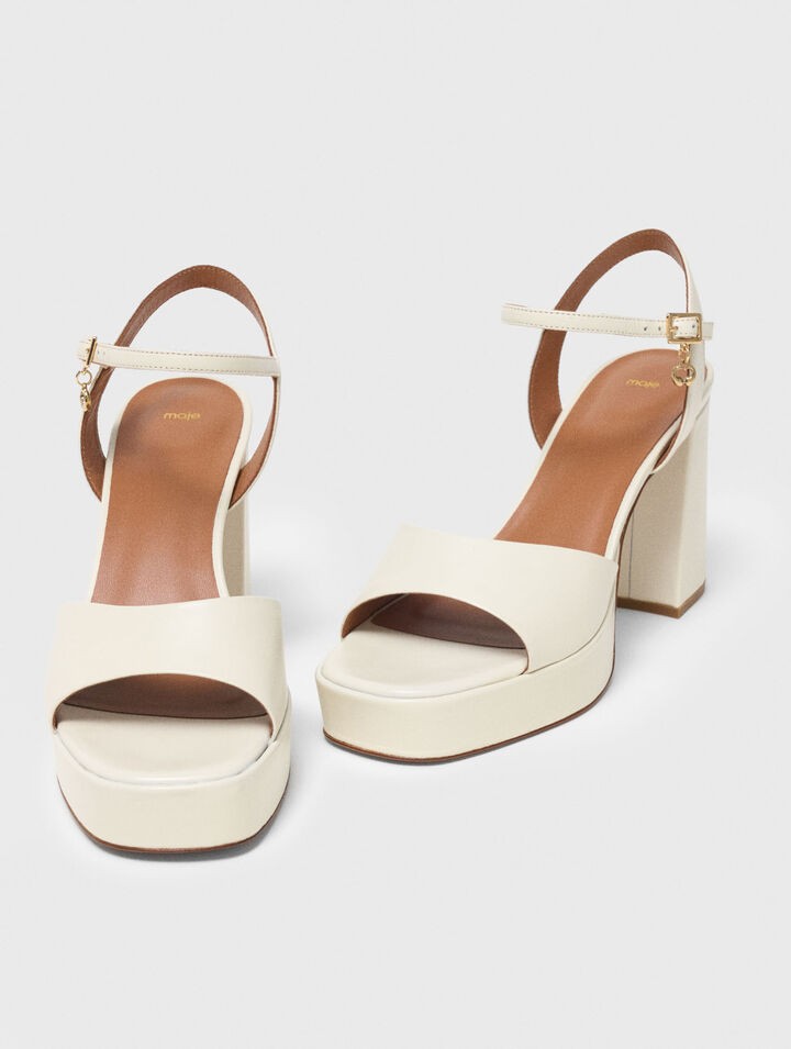 Leather platform sandals
