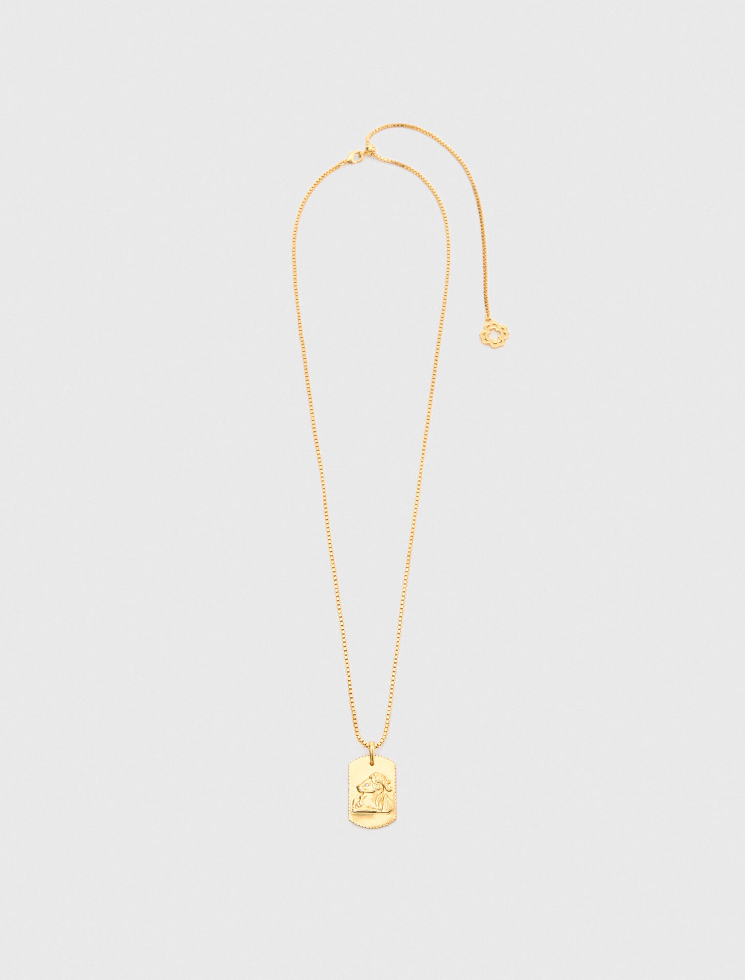 Zodiac sign plaque necklace