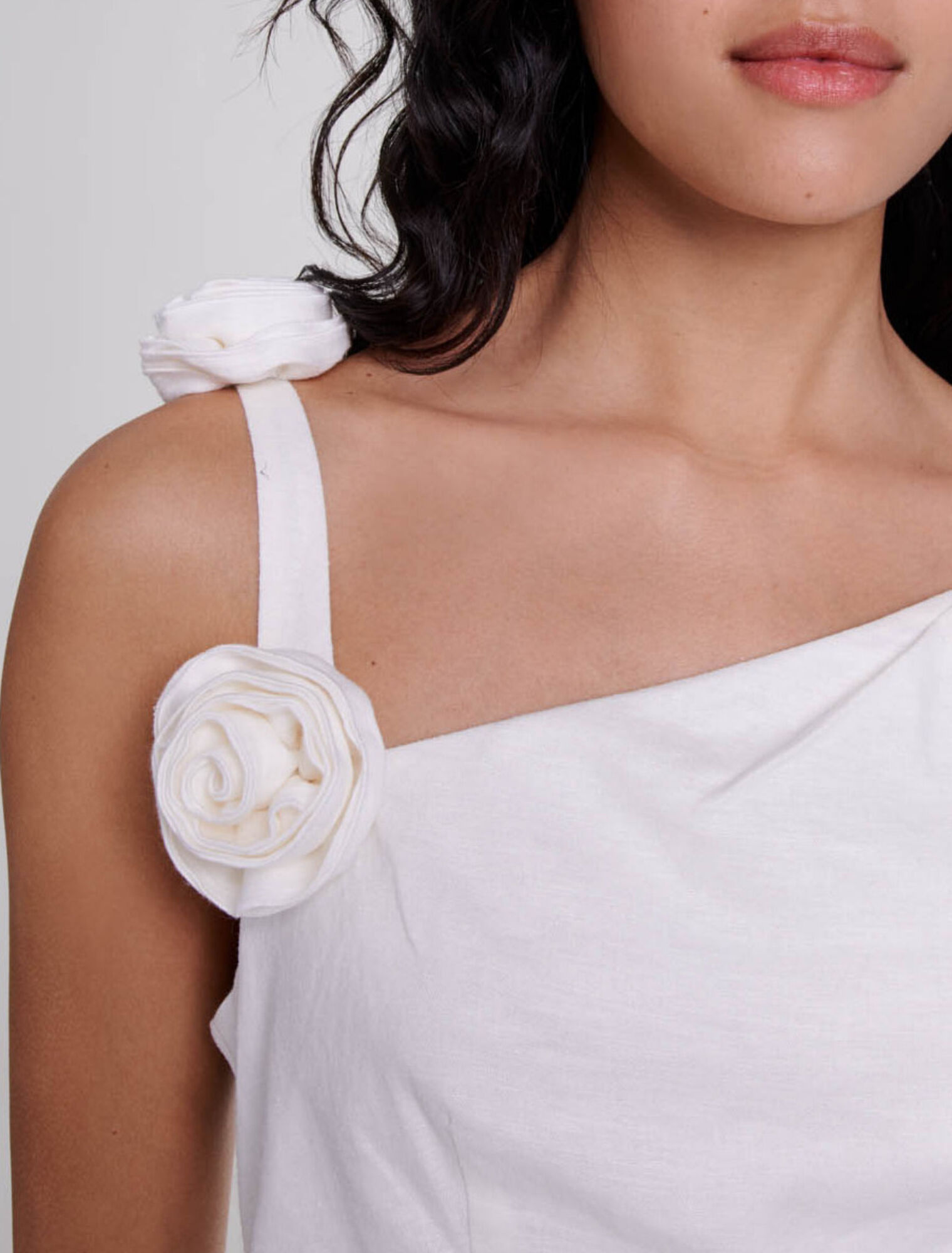 Openwork linen maxi dress