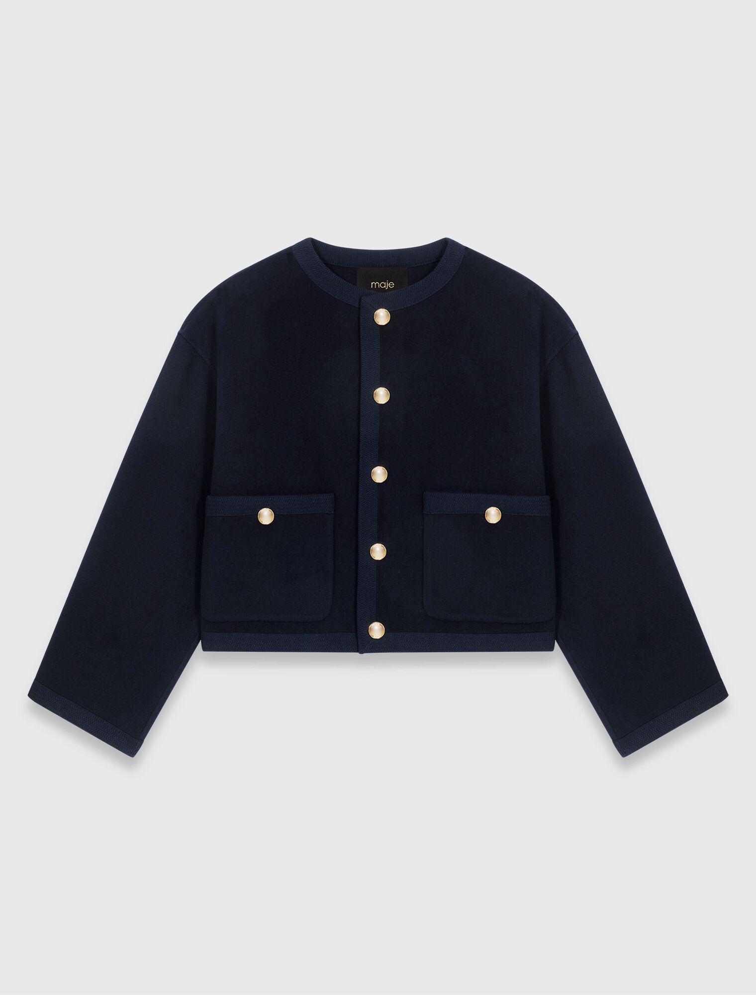 Double-faced jacket, braided trim