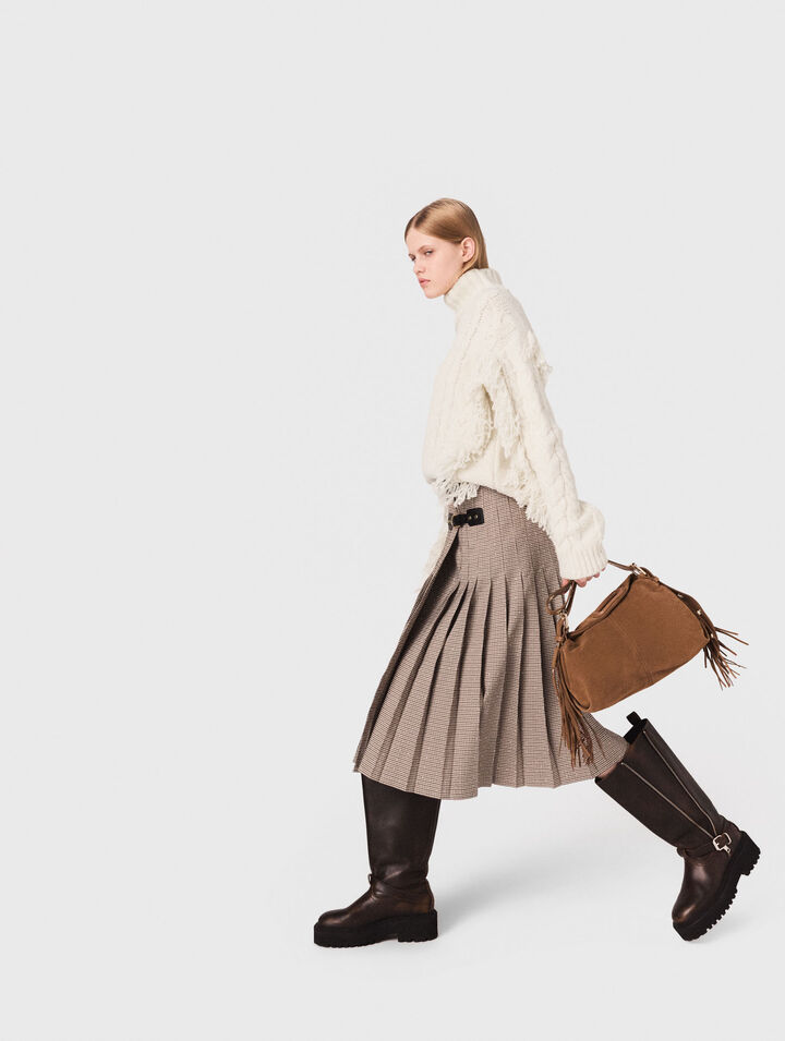 Pleated checked midi skirt Pleated checked midi skirt