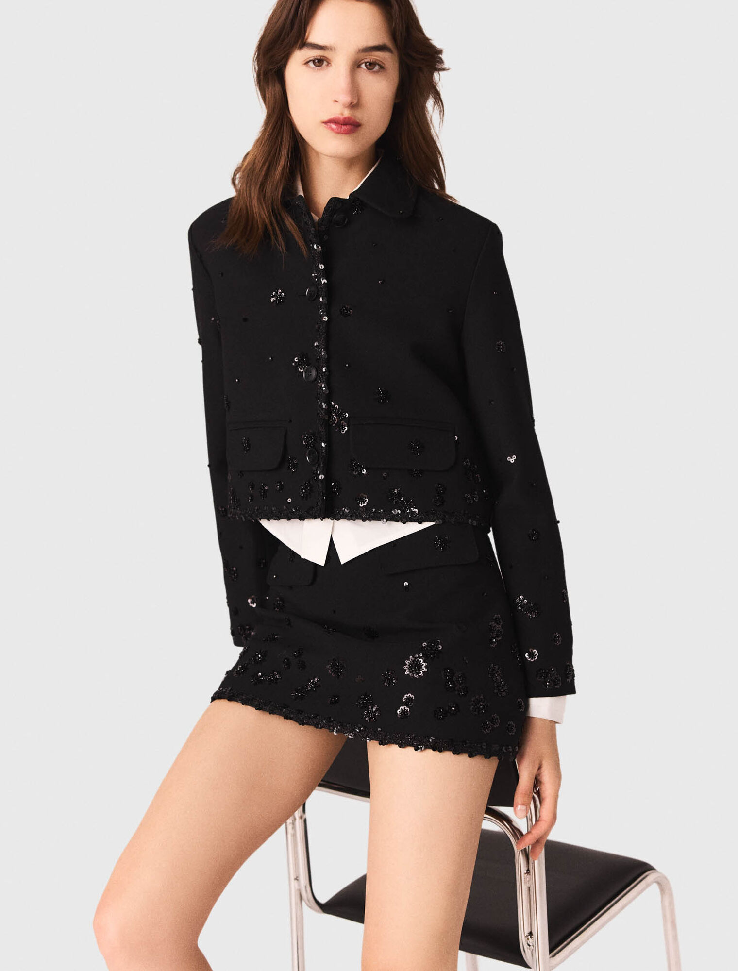 Short embroidered jacket