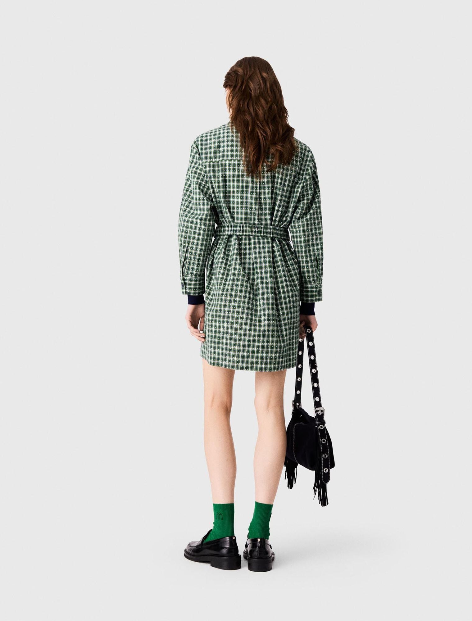 Short shirt dress with rhinestones