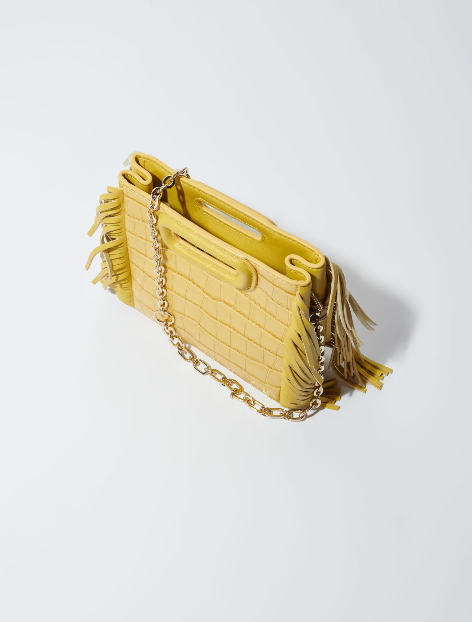 Mini embossed-leather M bag with chain