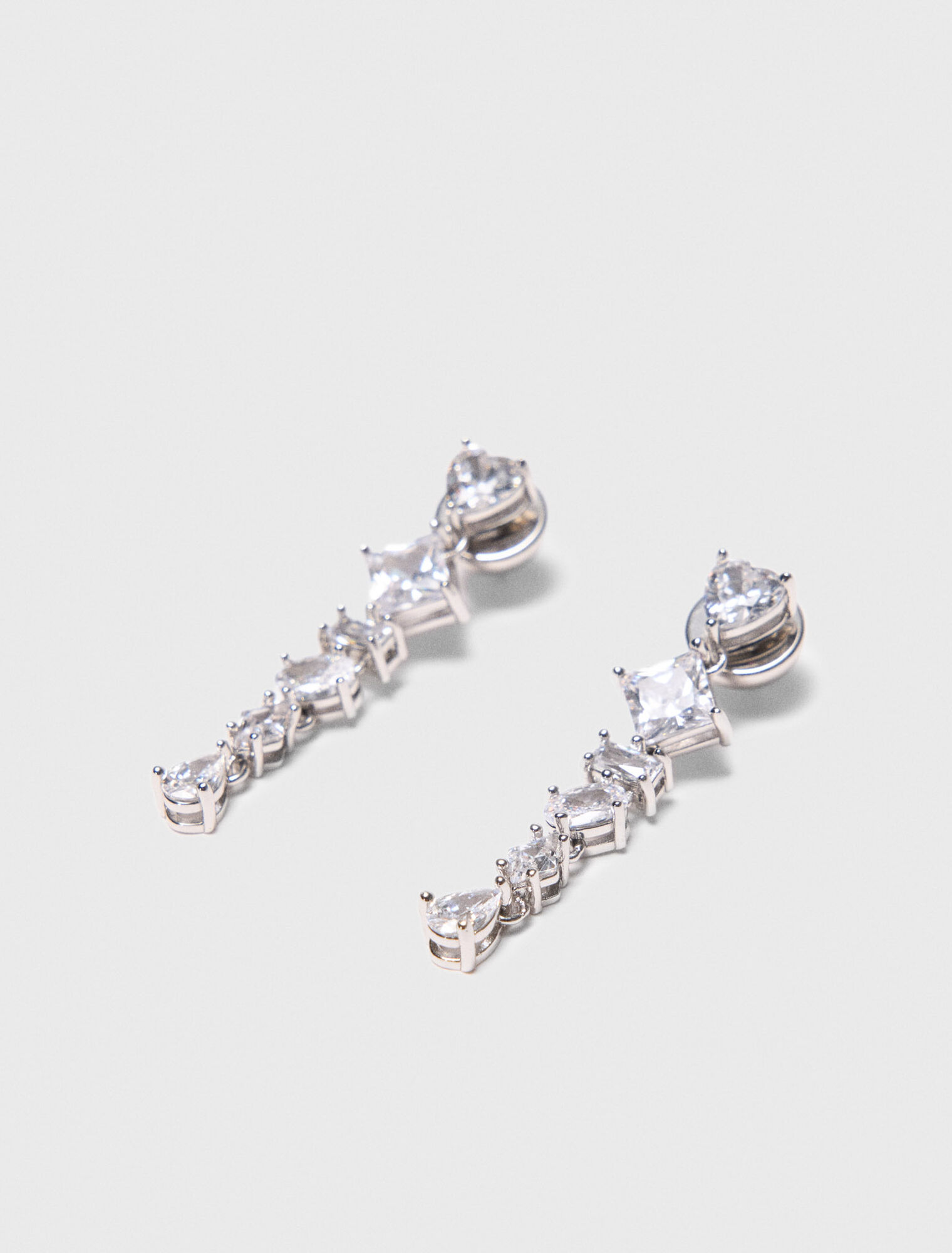 Rhinestone heart earrings