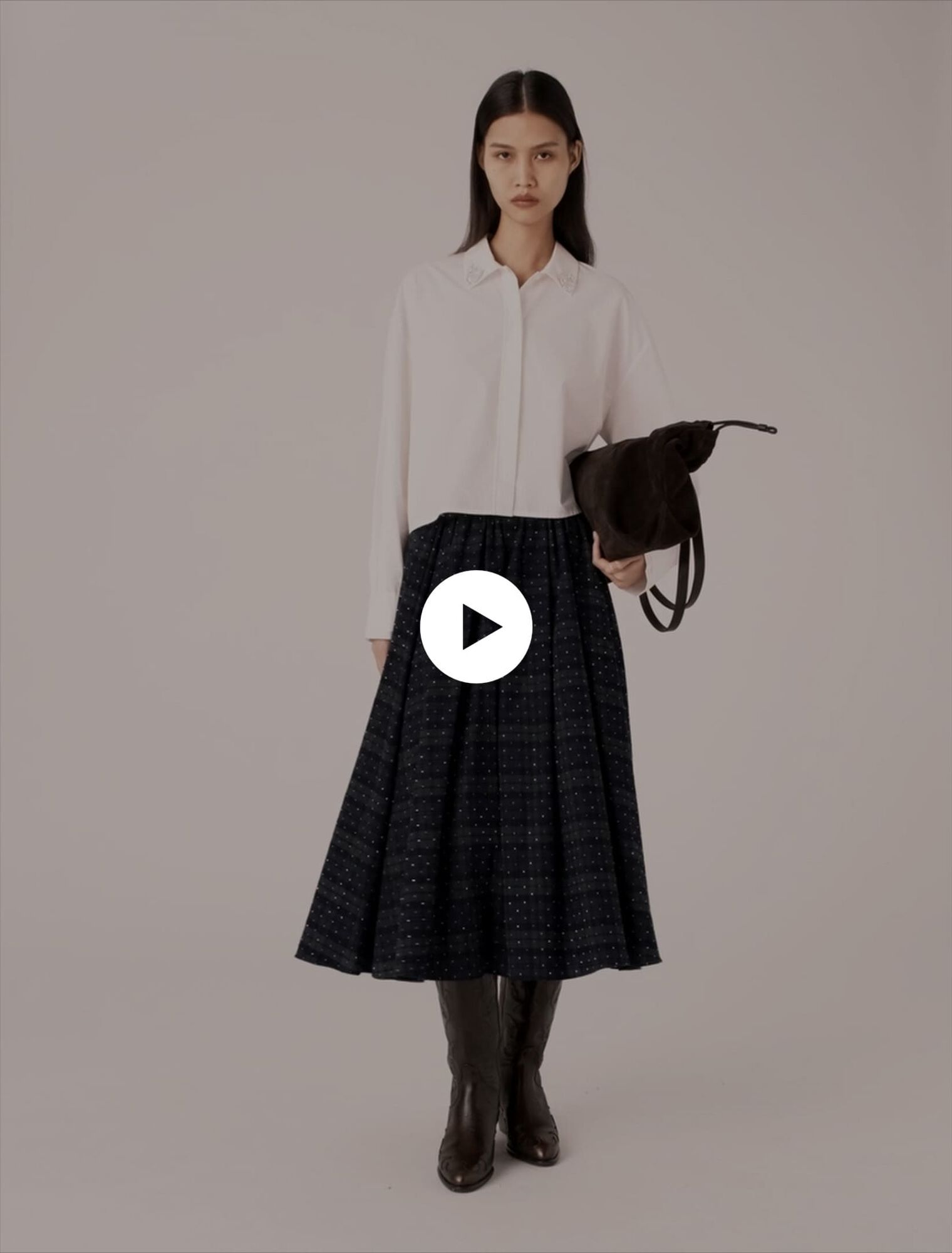 Check skirt with rhinestones Check skirt with rhinestones