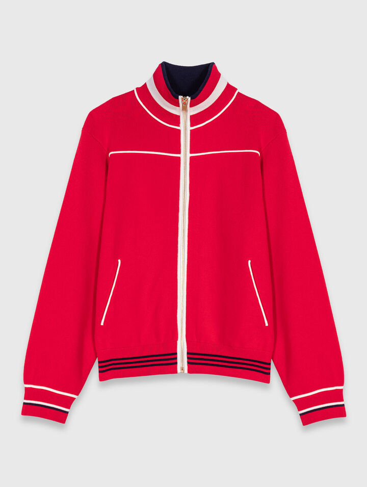 Zipped cardigan with elastic waist Zipped cardigan with elastic waist