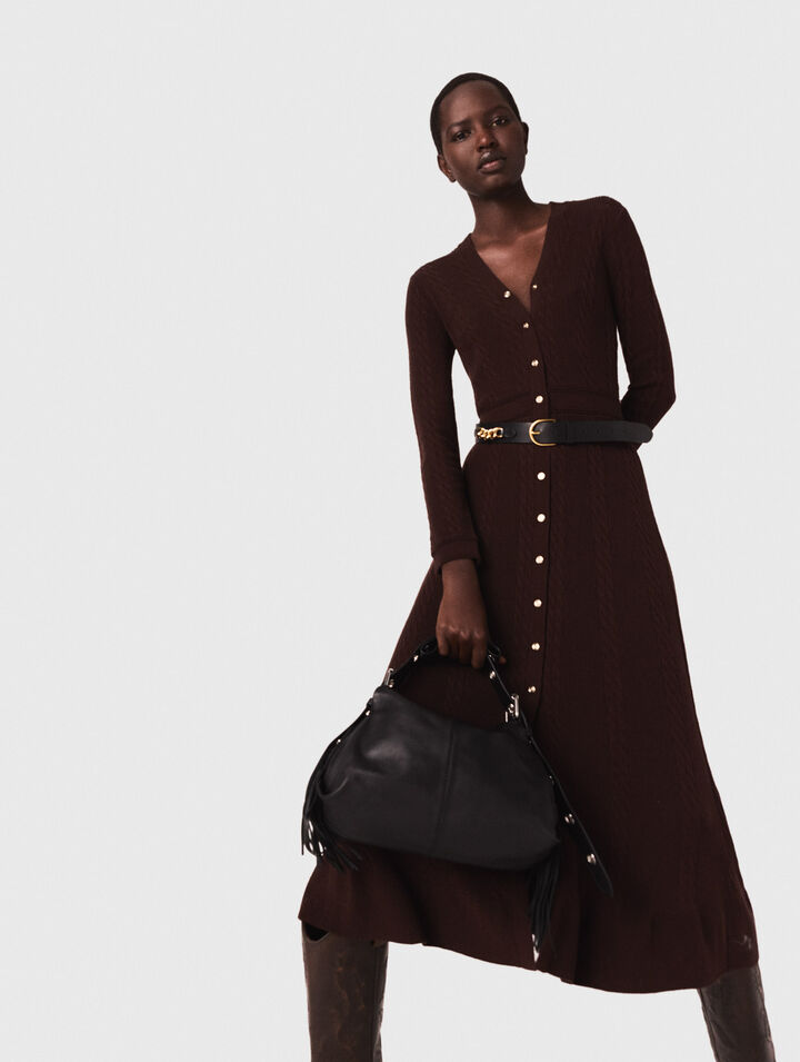 Knit maxi dress with buttons Knit maxi dress with buttons