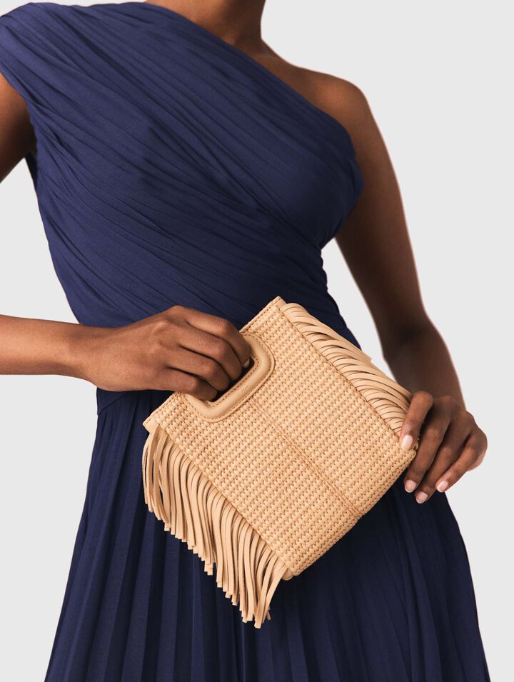 Raffia effect M Mini bag