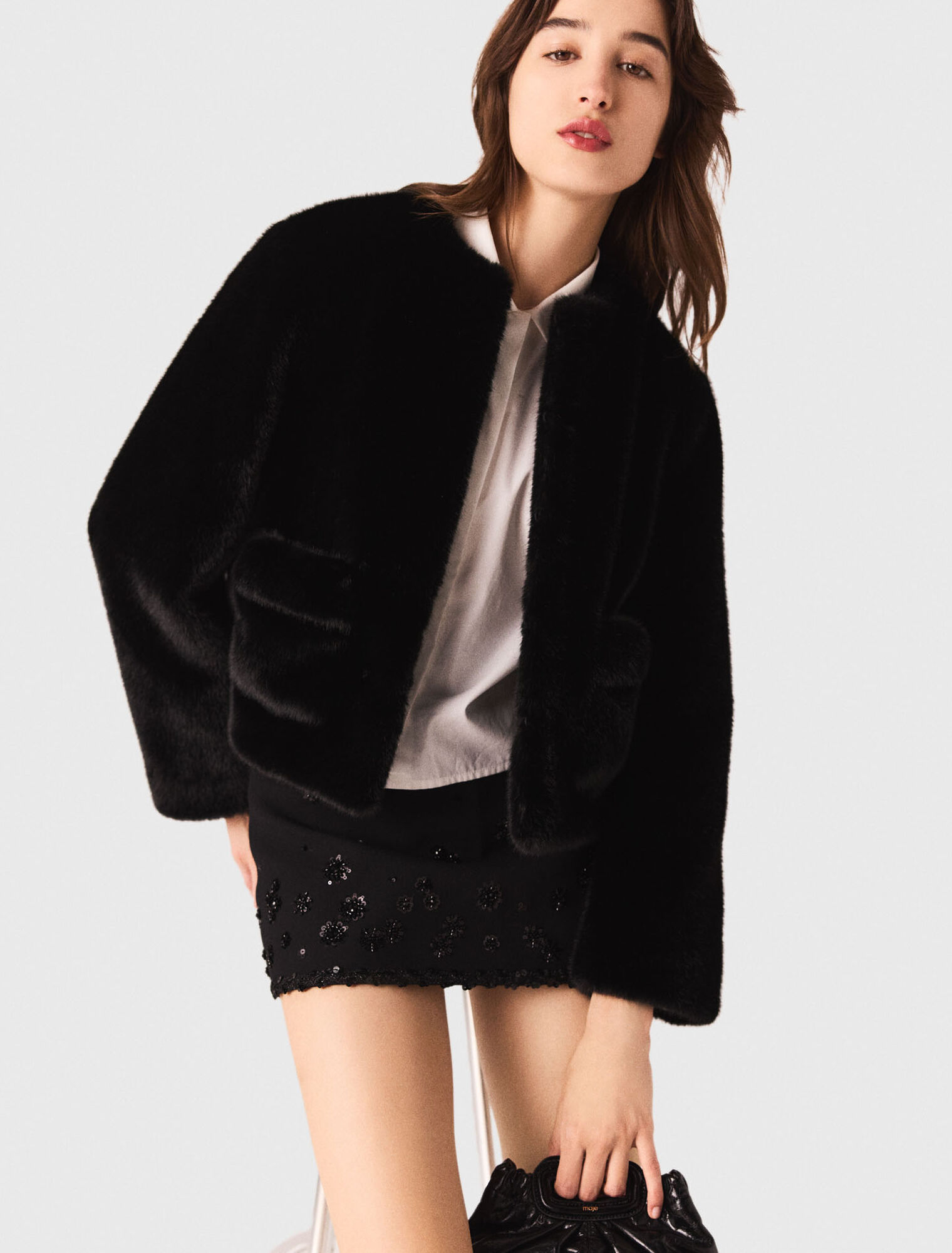 Short faux fur coat