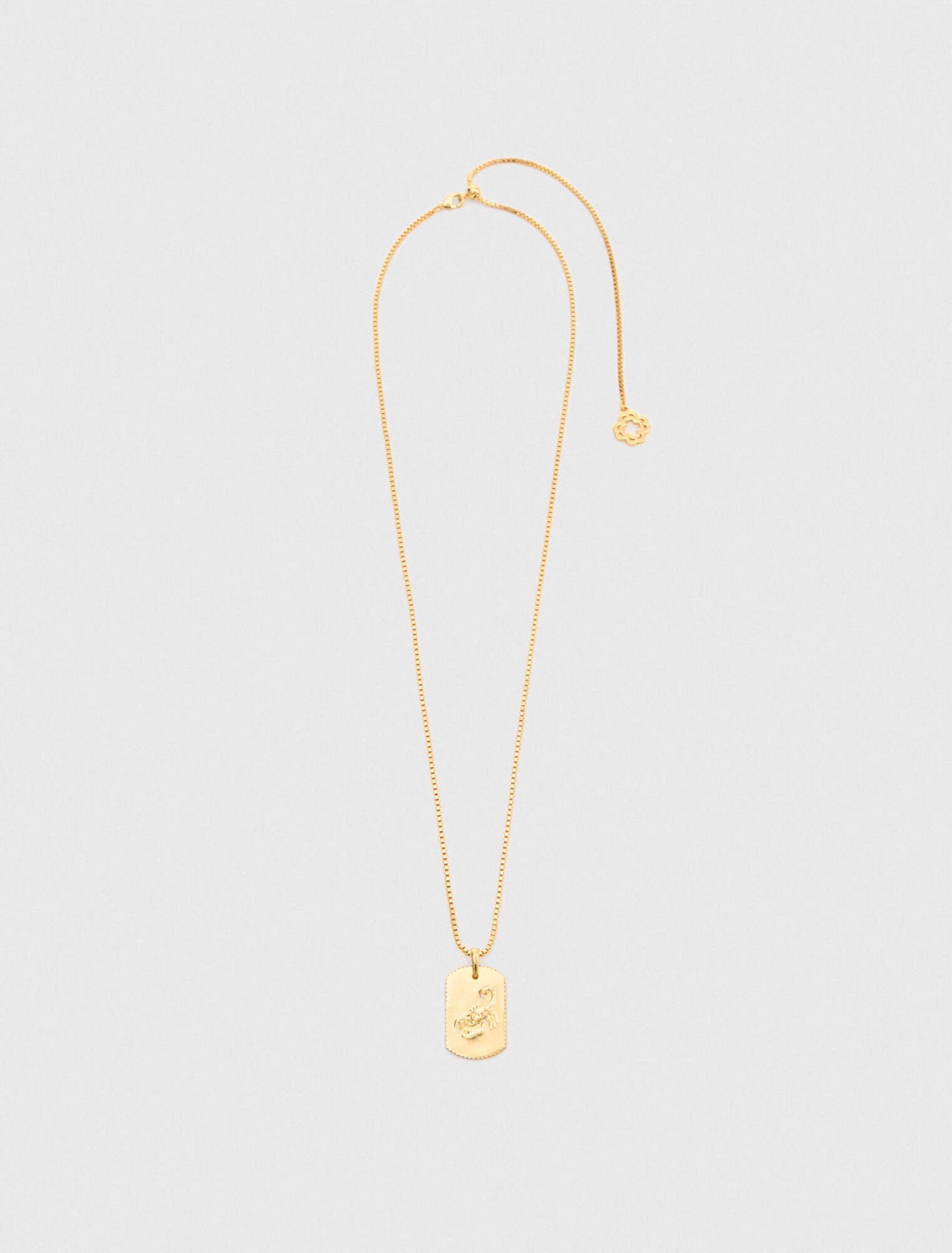 Zodiac sign plaque necklace