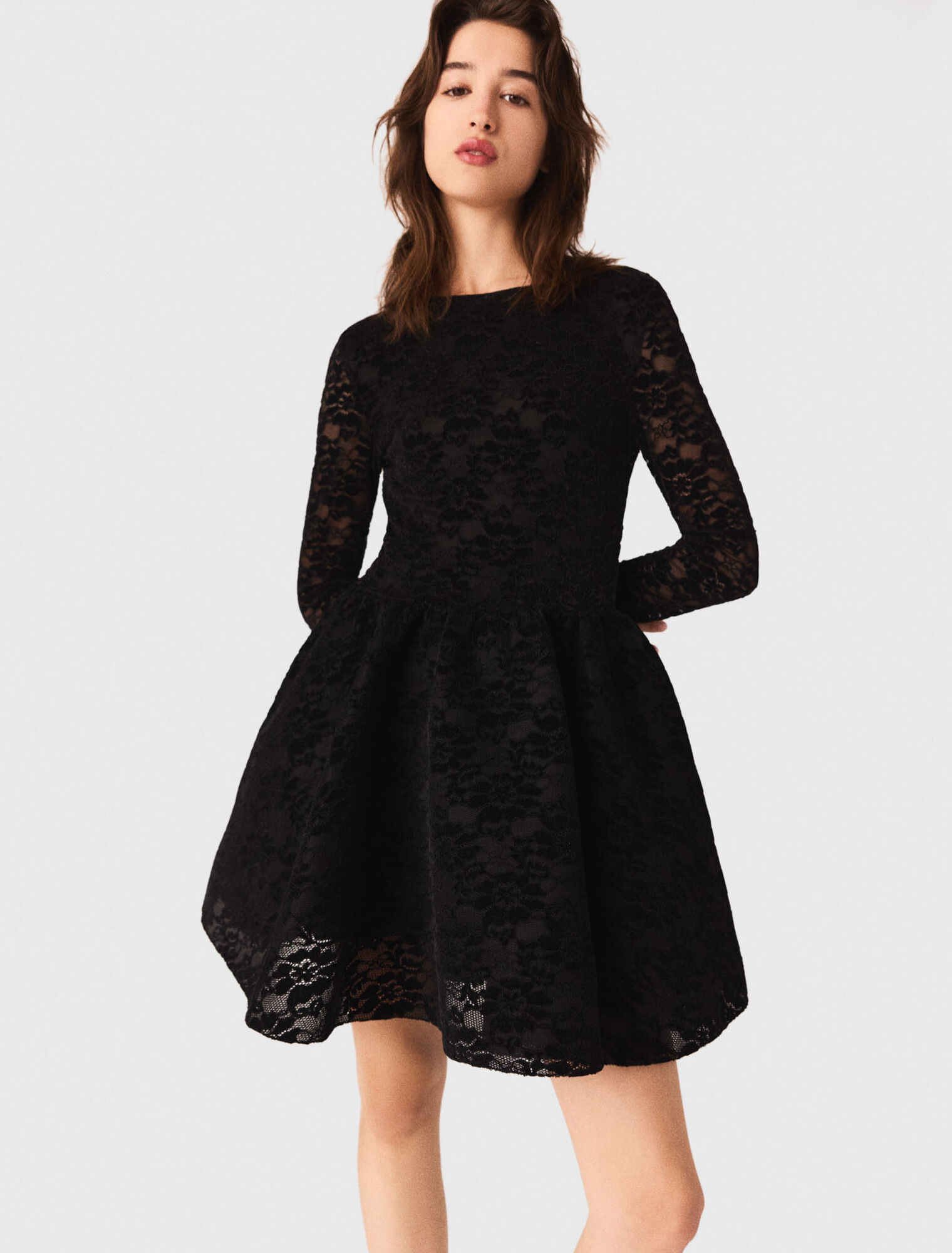 Flared velvet short dress