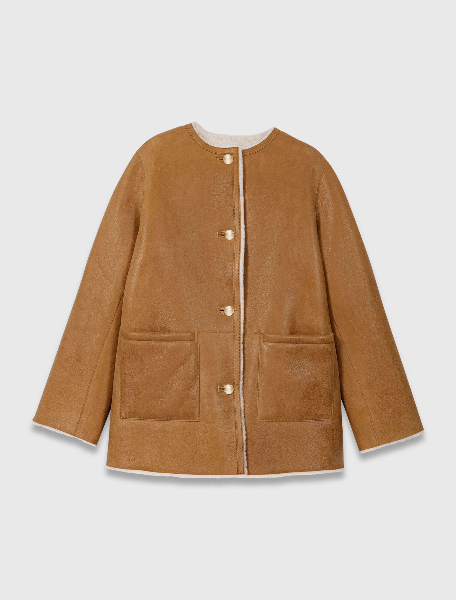 Reversible leather coat