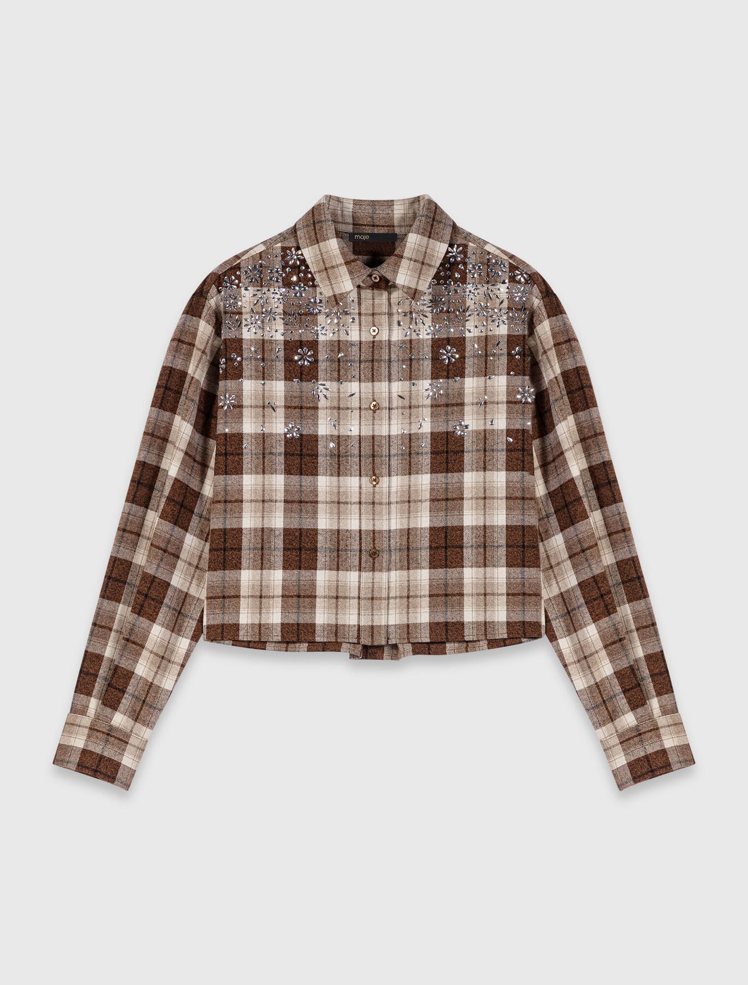Rhinestone checked shirt