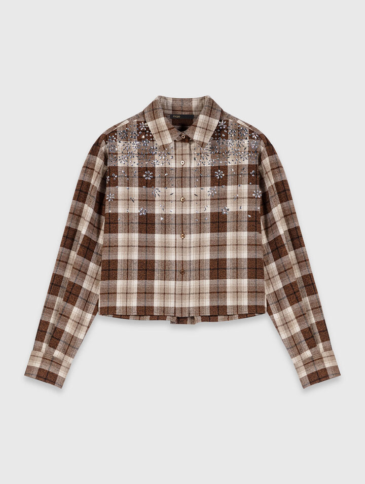 Rhinestone checked shirt Rhinestone checked shirt