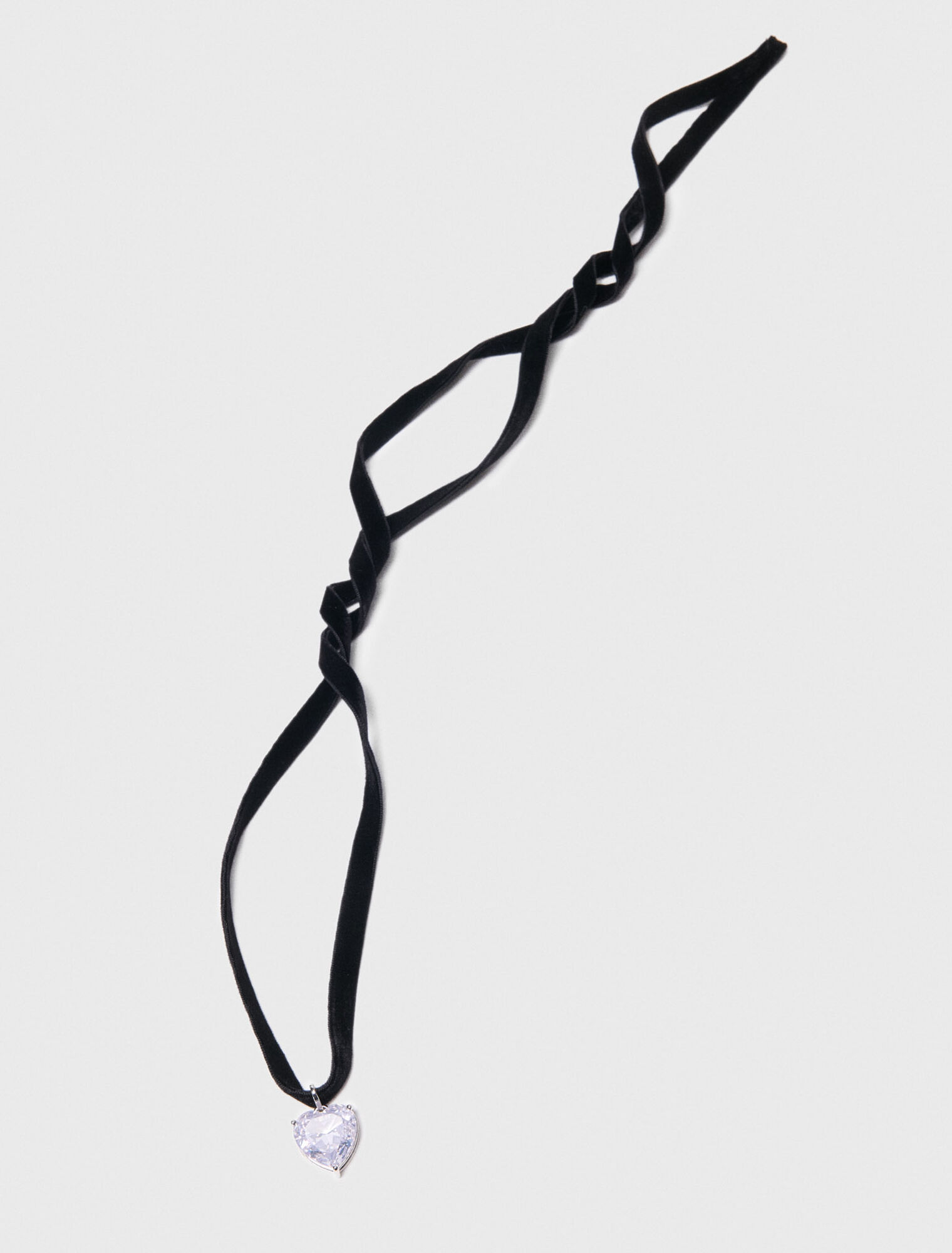 Heart necklace with velvet cord