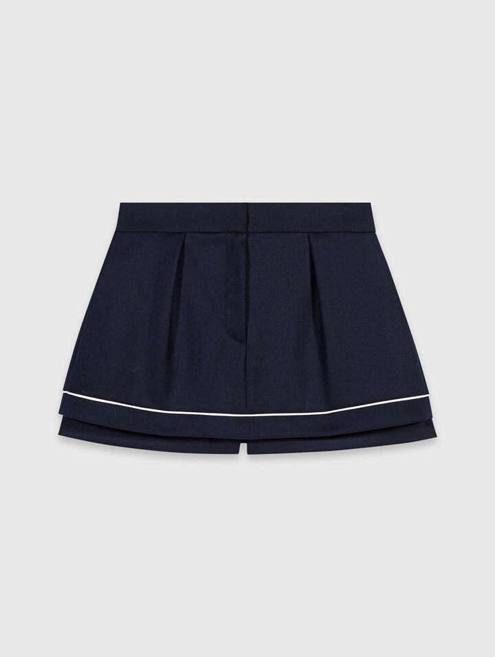 Layered-effect suit shorts