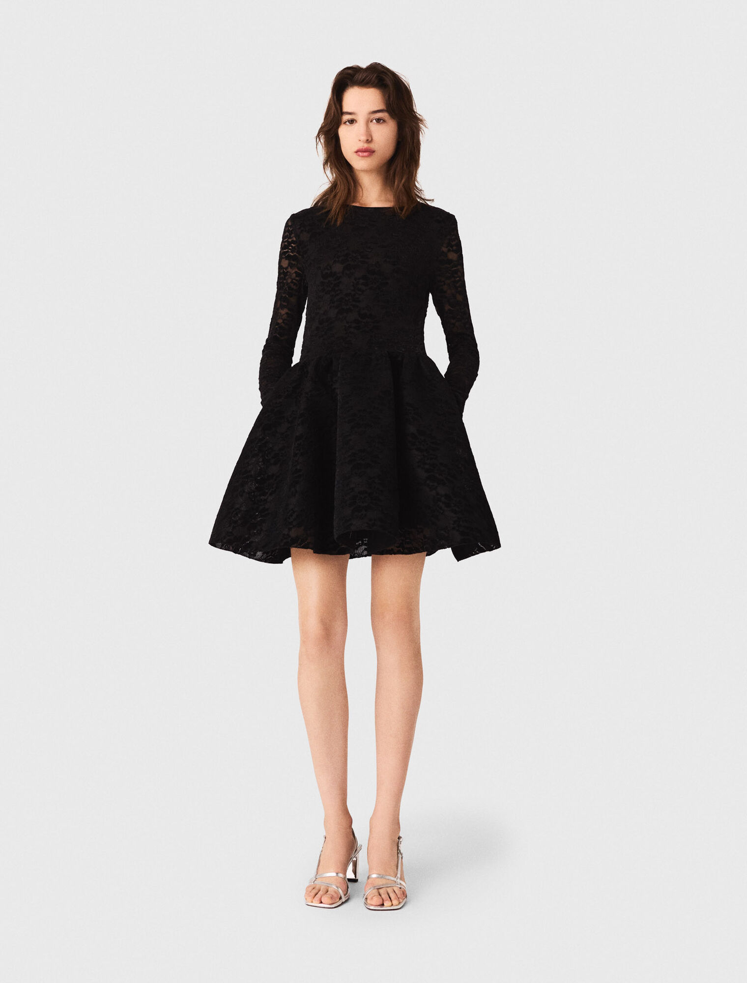 Flared velvet short dress