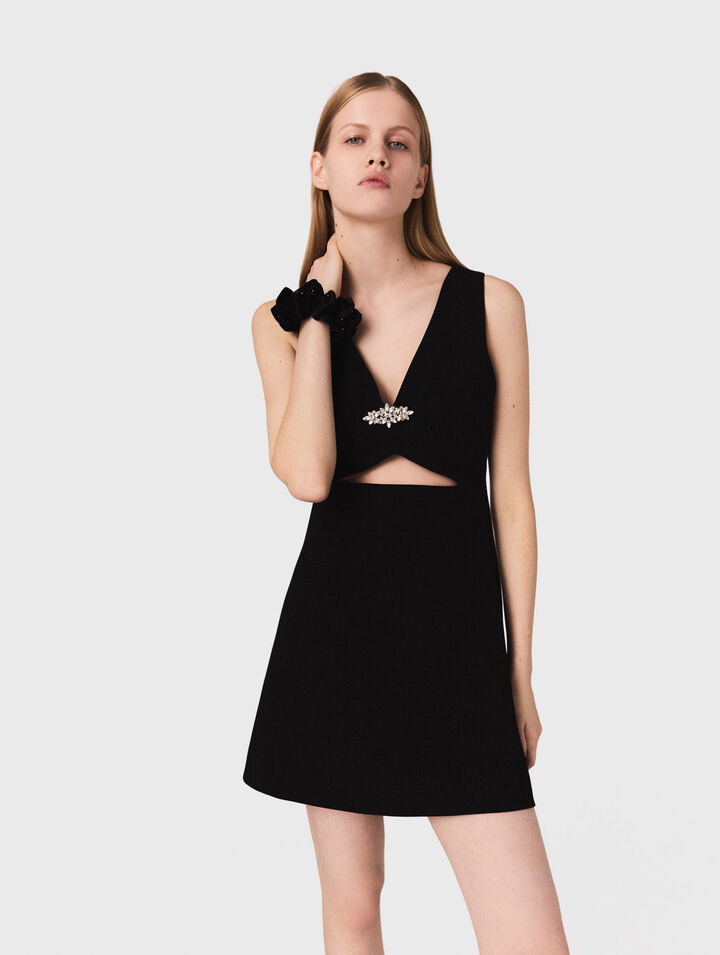 Jewel-embroidered short dress Jewel-embroidered short dress