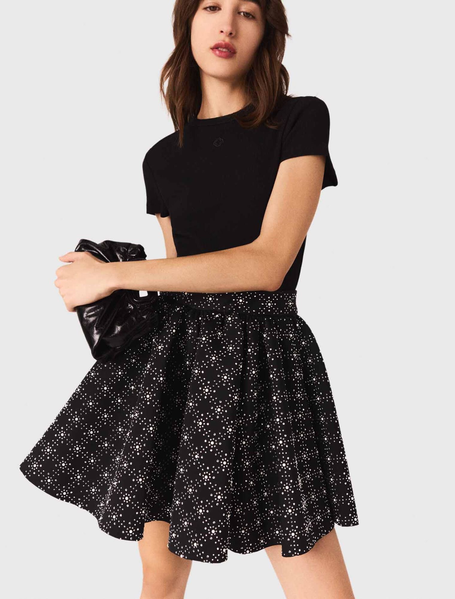 Pearl and rhinestone skater skirt