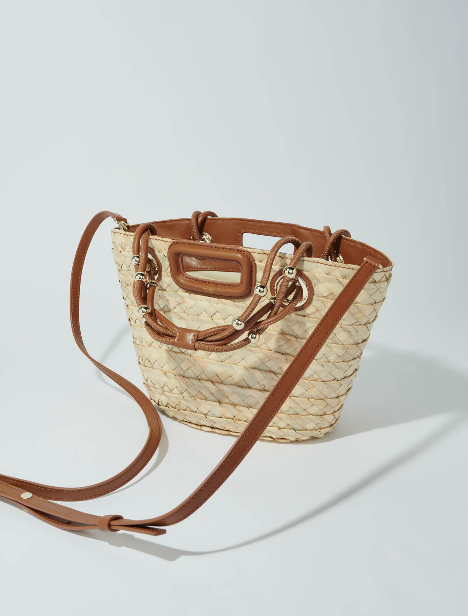 Mini woven basket bag