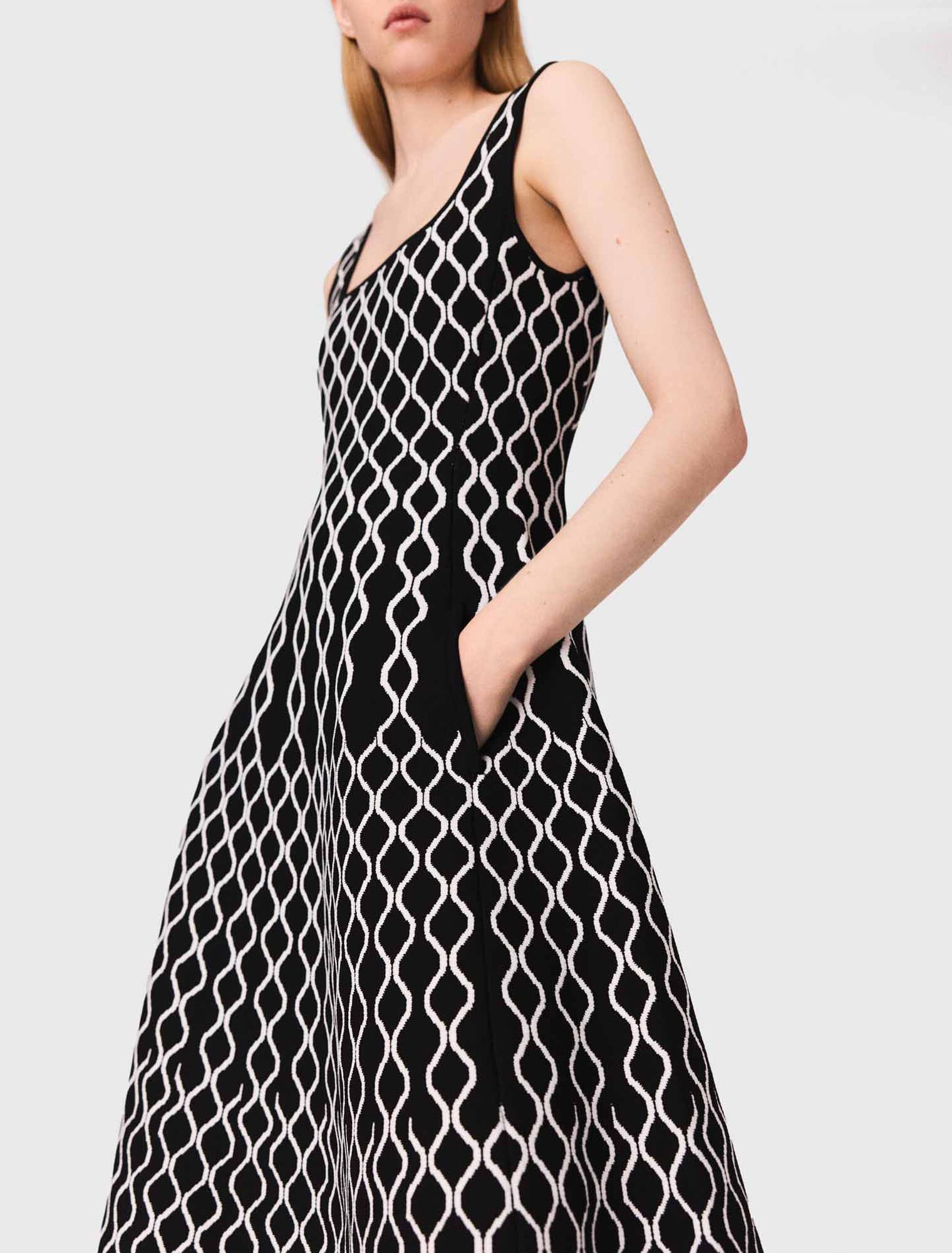 Jacquard knit midi dress