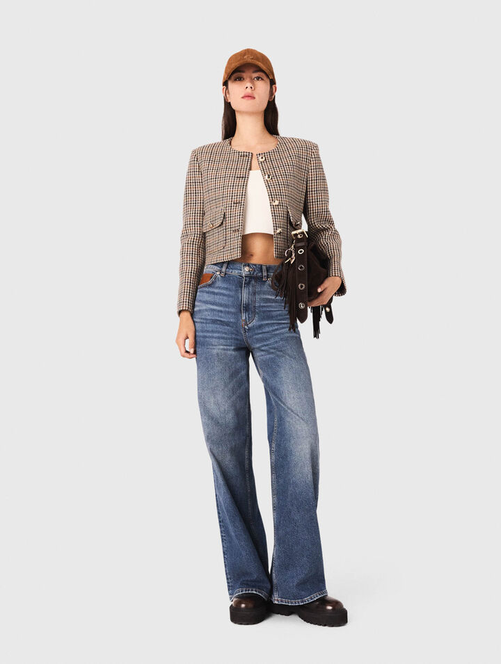 Short checked jacket Short checked jacket