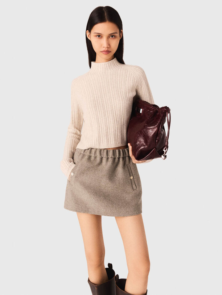 Cable-knit crop jumper