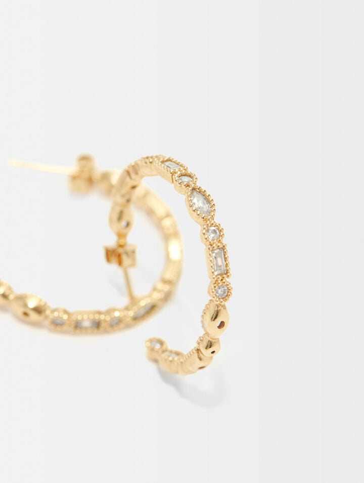Diamant&eacute;-embellished large hoop earrings
