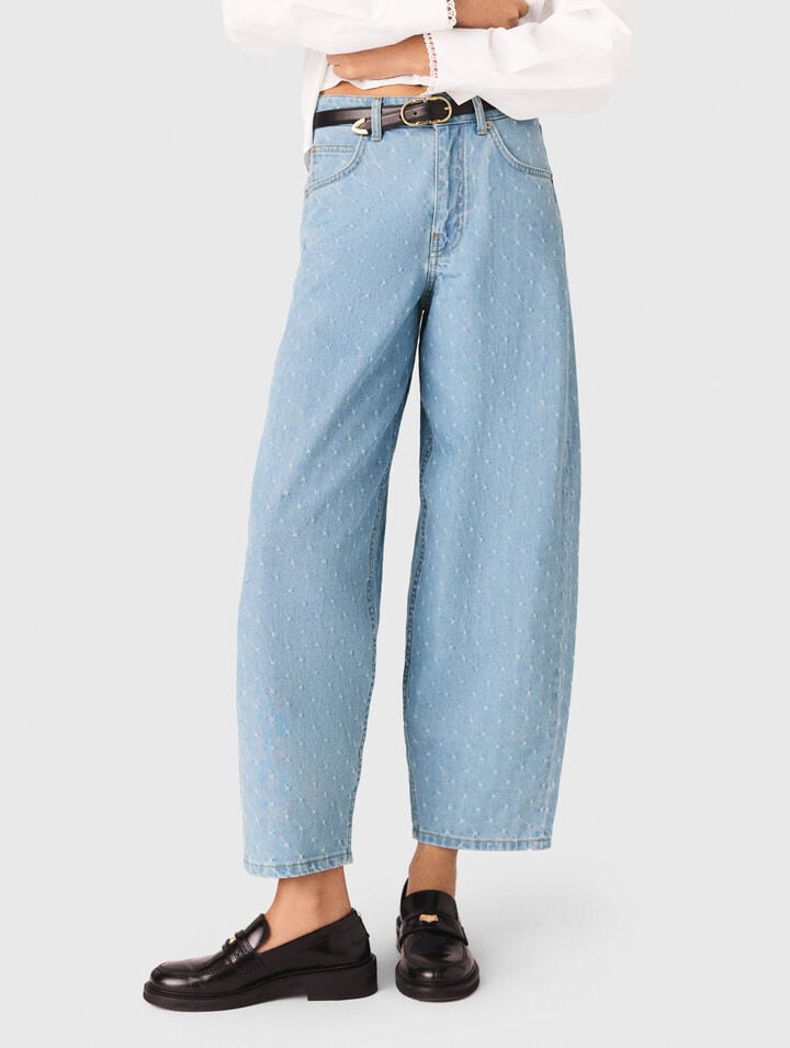 Textured balloon jeans
