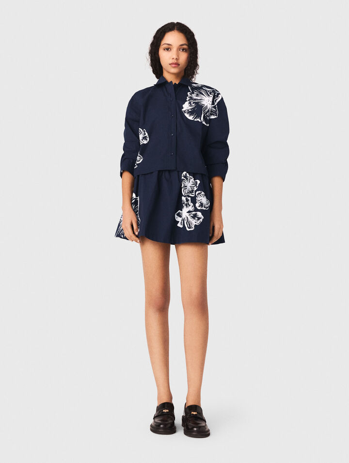 Cropped cotton shirt