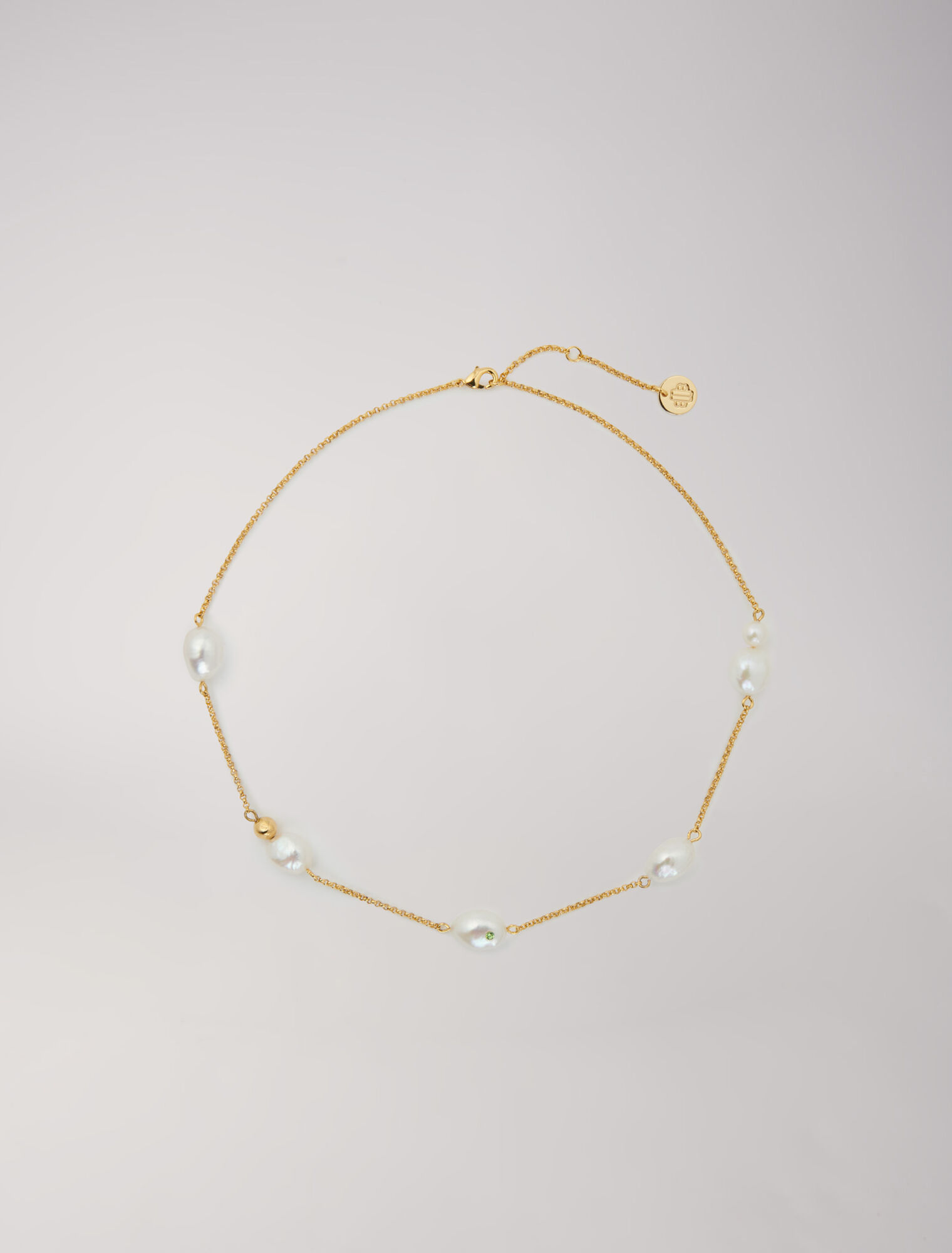 Gold chain and bead necklace Gold chain and bead necklace