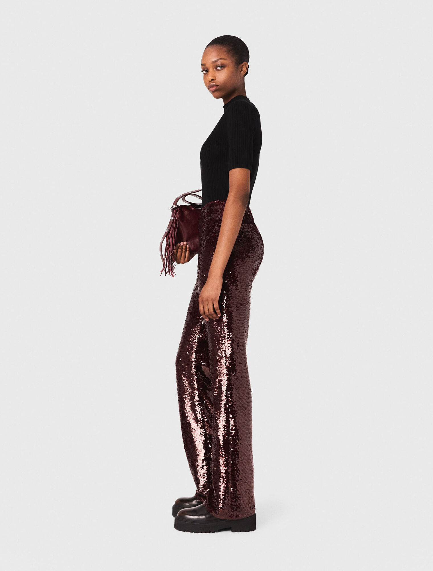 Sequin-embroidered trousers