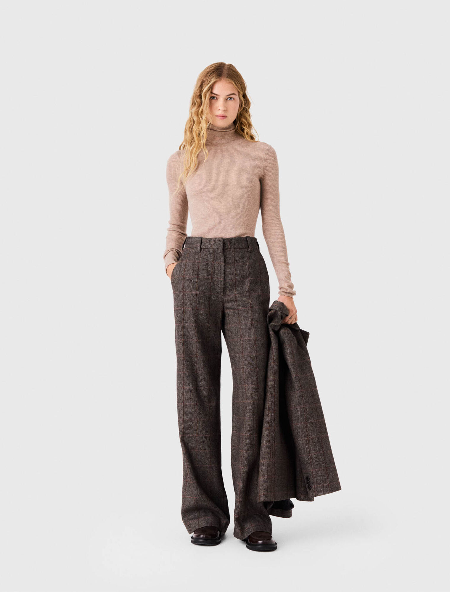 Checked suit trousers