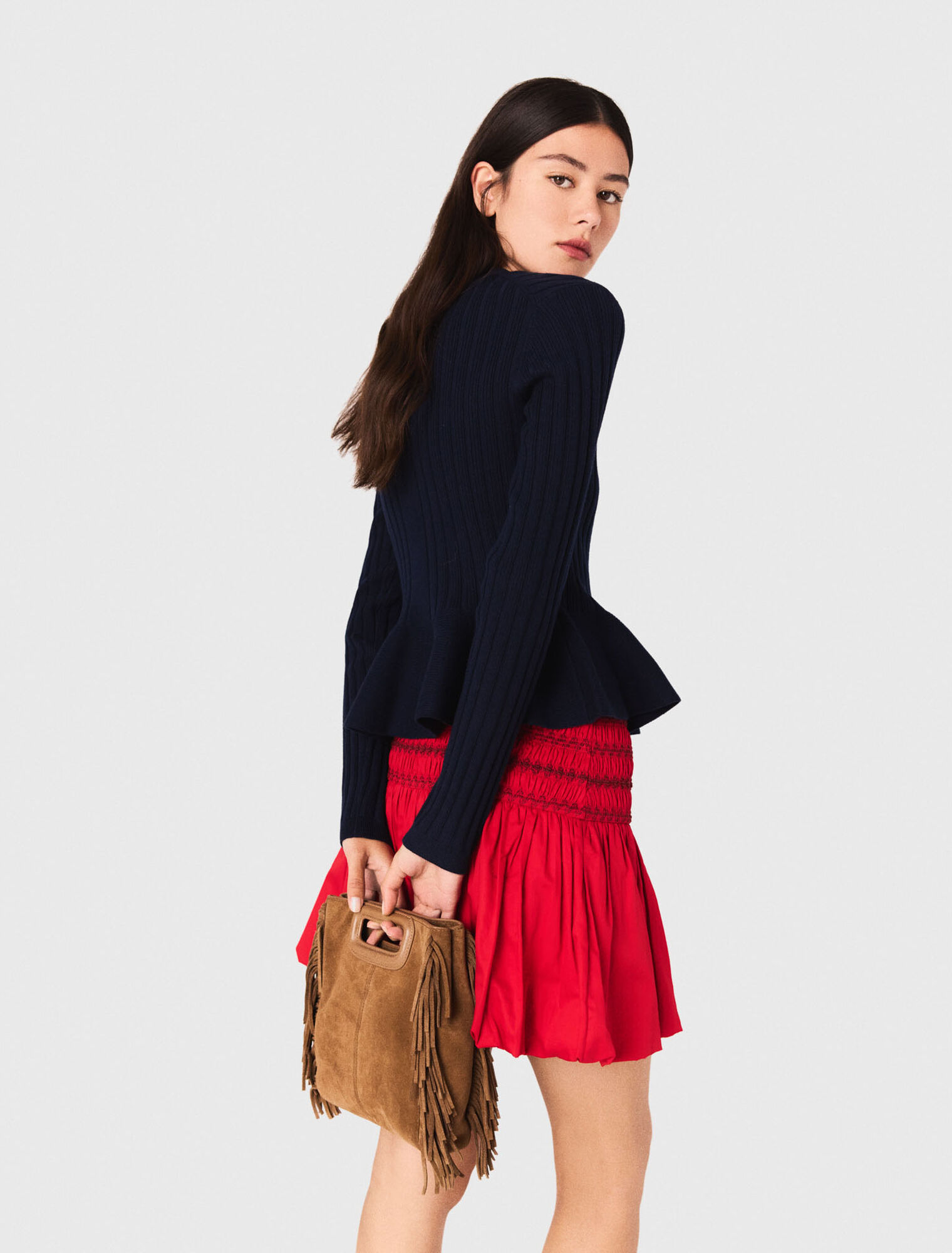 Peplum waist cardigan