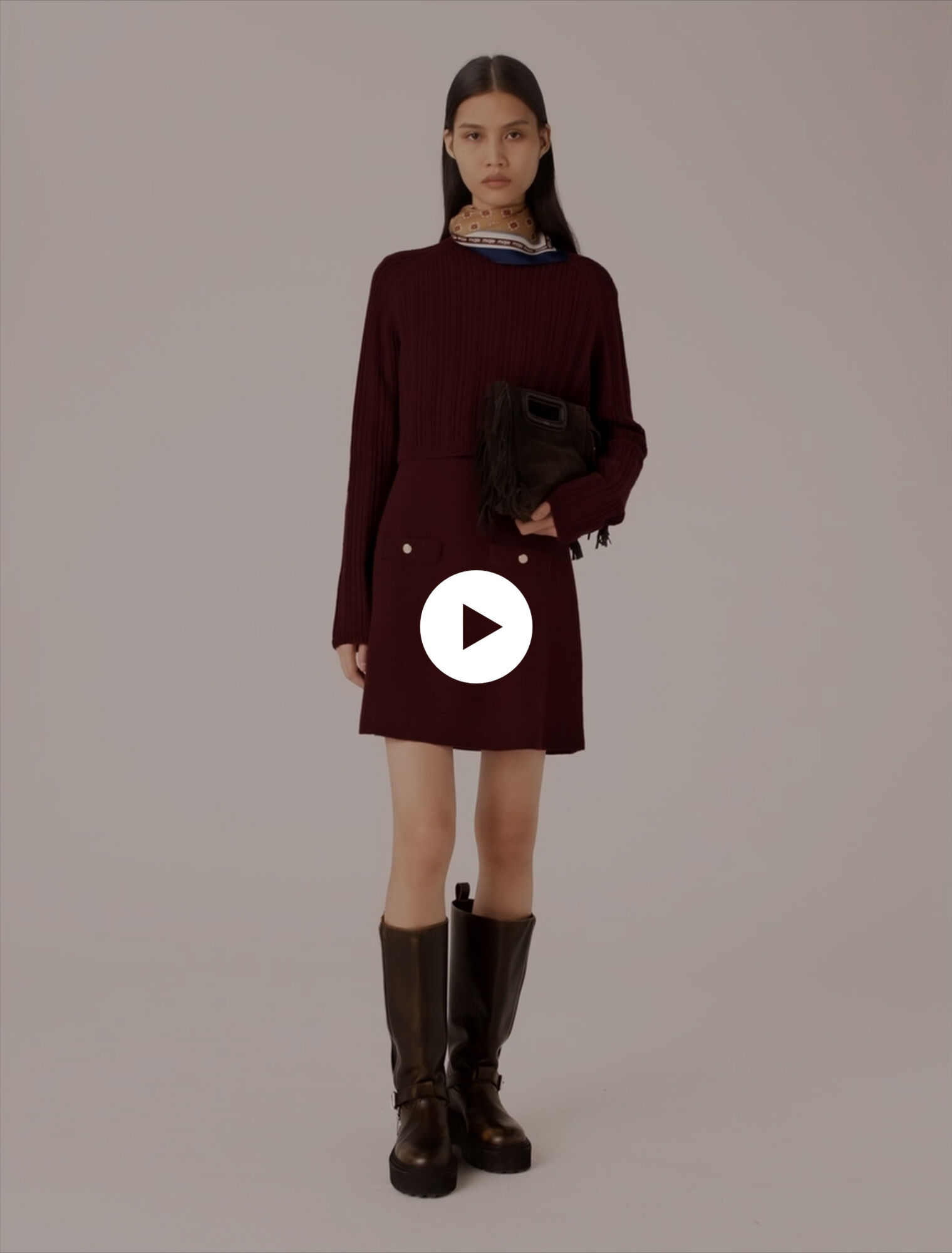 Knit dress with removable jumper