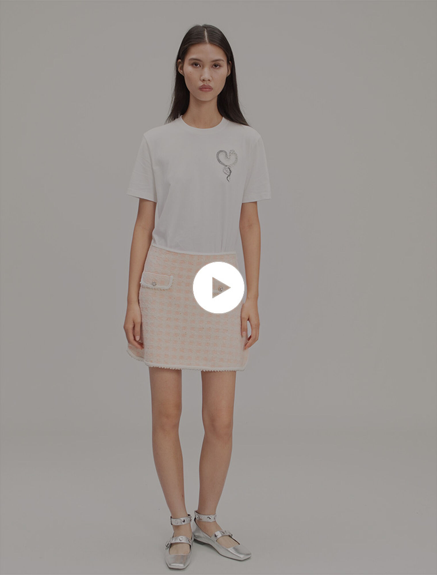 Short tweed-effect knit skirt Short tweed-effect knit skirt