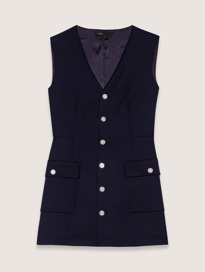 Layered-effect wool-blend dress Layered-effect wool-blend dress