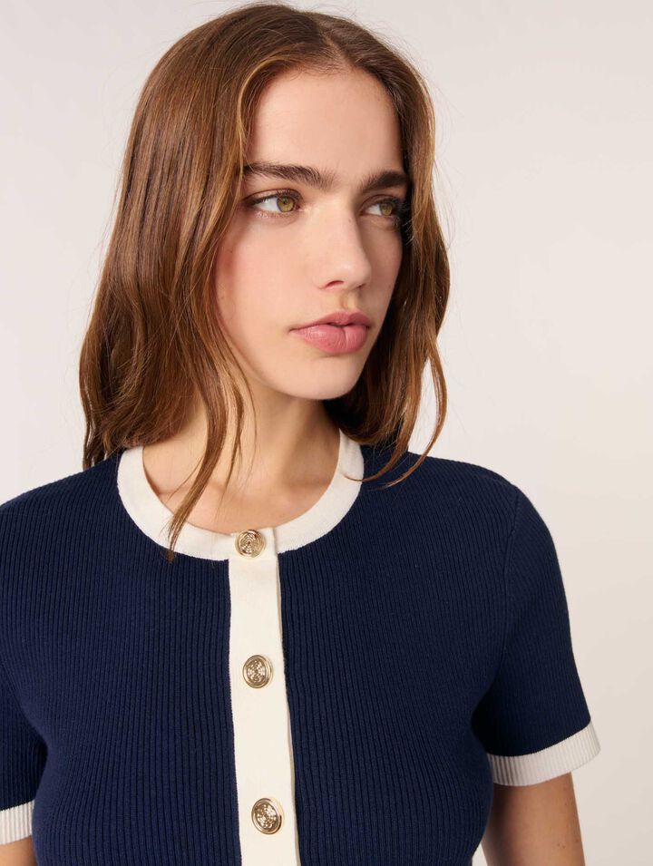 Contrasting cropped cardigan