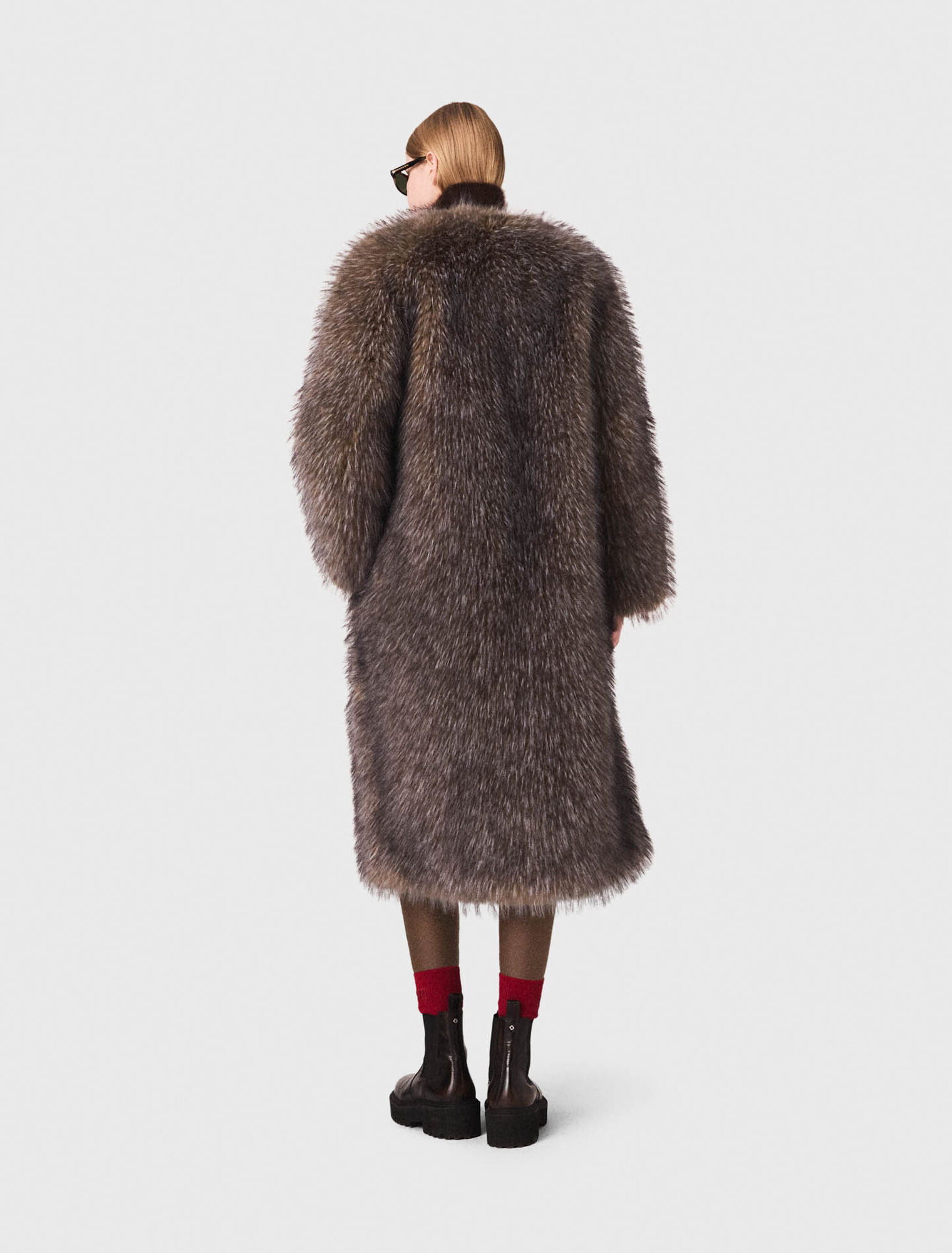 Long faux fur coat