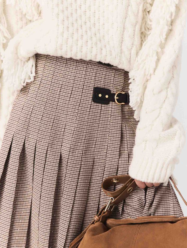 Pleated checked midi skirt Pleated checked midi skirt