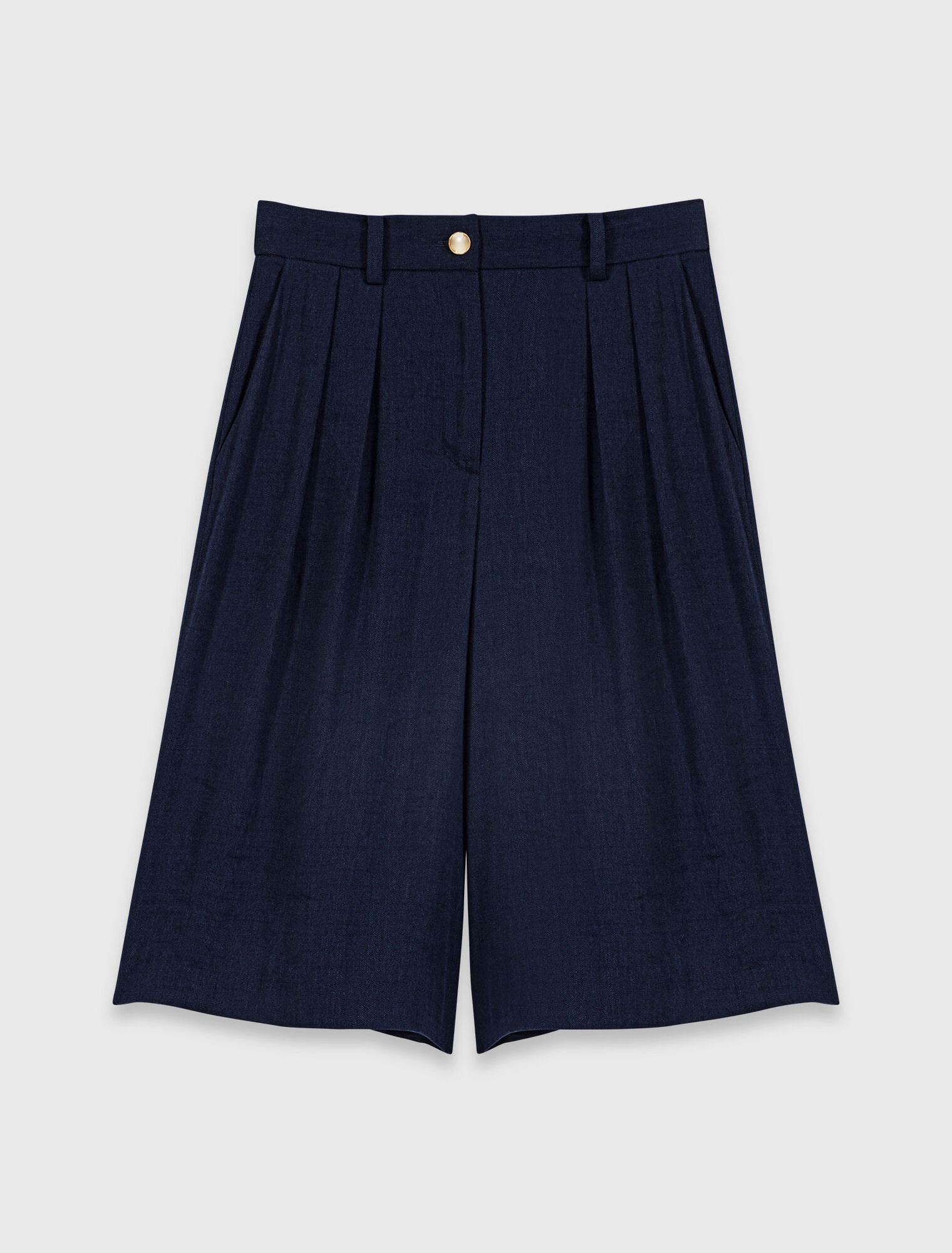 Linen-blend Bermuda shorts