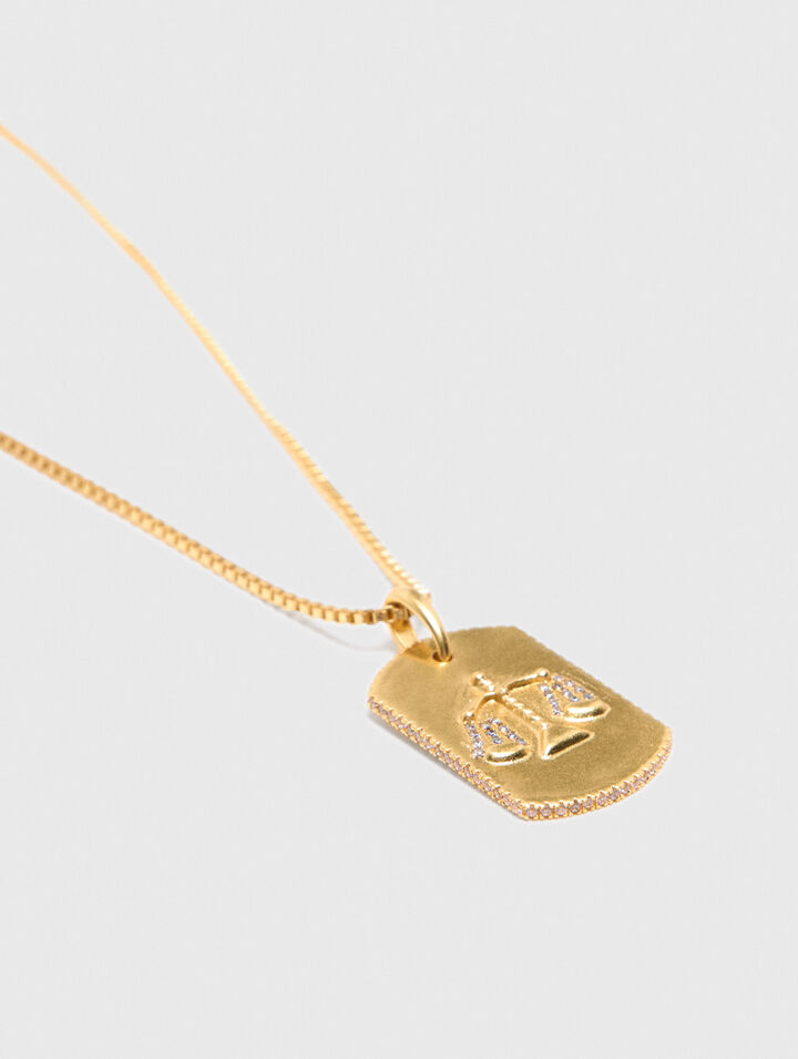Zodiac sign plaque necklace Zodiac sign plaque necklace