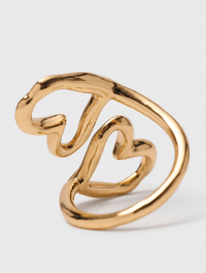 Double gold-plated heart ring Double gold-plated heart ring
