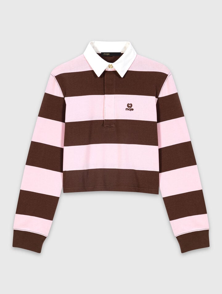 Striped polo sweatshirt