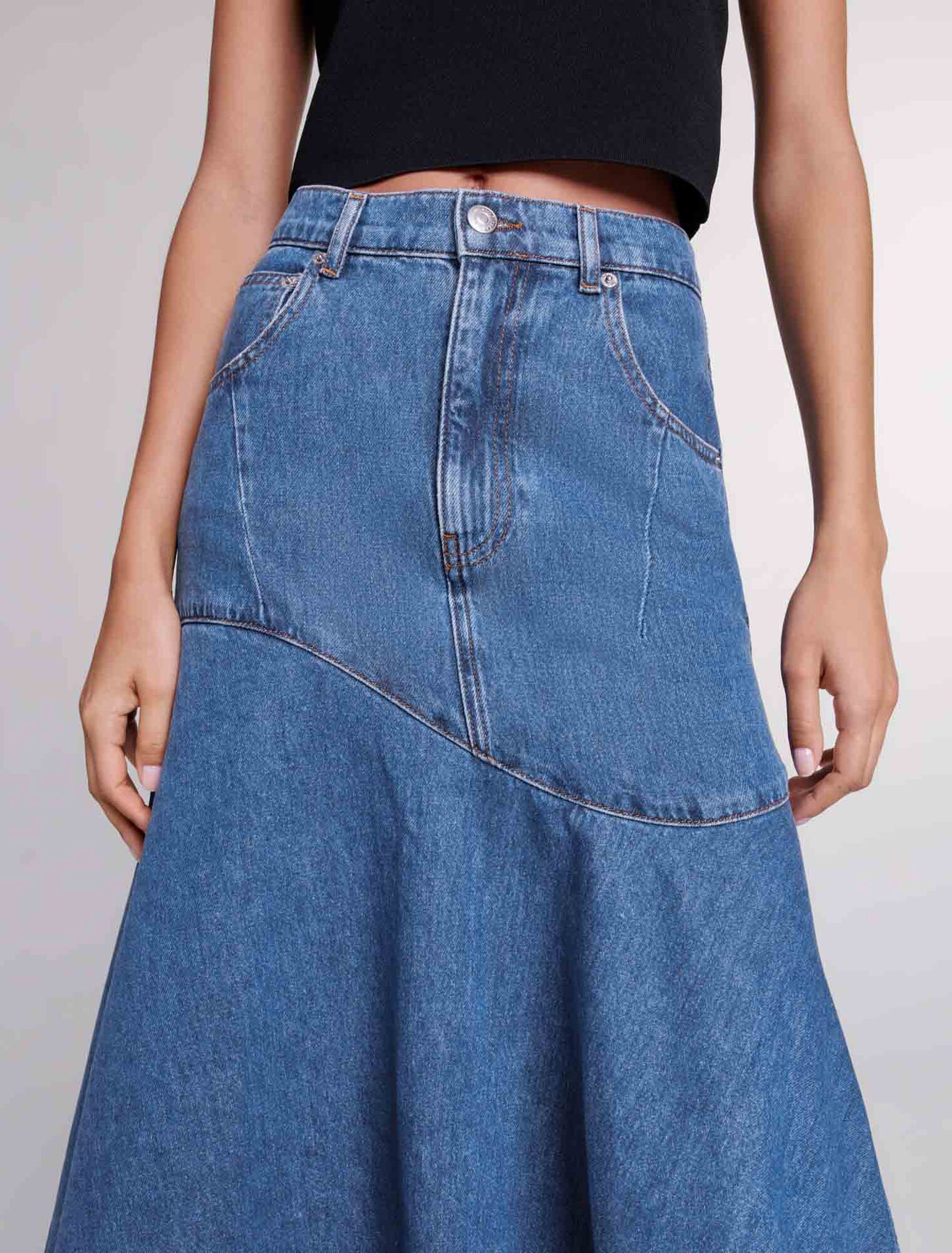 Asymmetrical denim skirt
