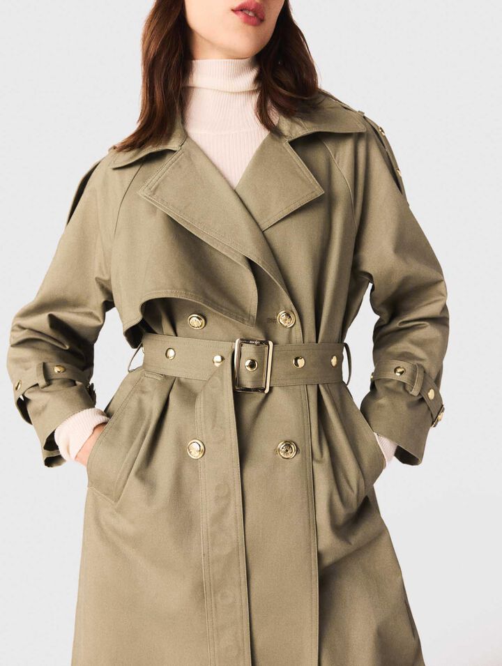 Removable collar stud trench coat
