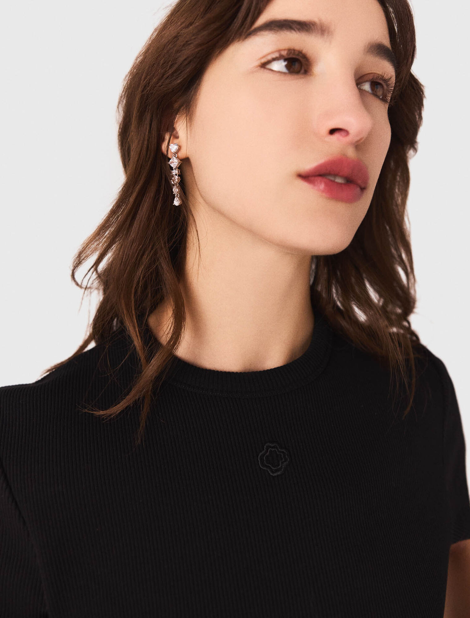 Rhinestone heart earrings